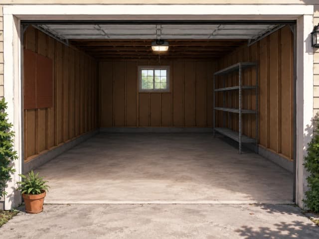 Clean, empty garage after pickup